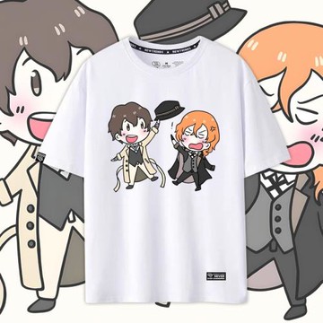 文豪野犬太宰治中原中也Q版動漫日系周邊男女短袖T恤青春流行ne