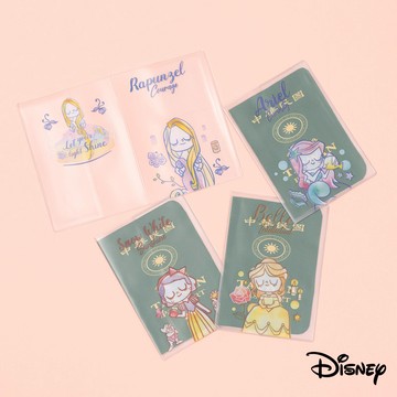 迪士尼｜夢想公主兩用護照套 愛麗兒 貝兒 白雪公主 樂佩 卡套 護照套 疫苗卡套 BF695 文具旗艦店