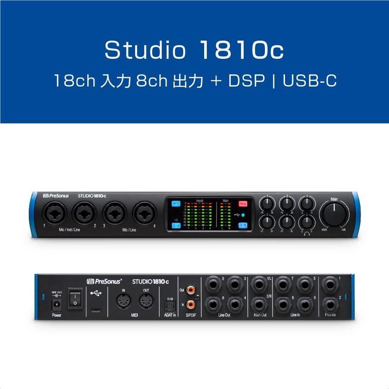 PreSonus Studio 1810c オーディオ MIDIインターフェース 24Bit 192kHz 18入力 8出力USB-C互換