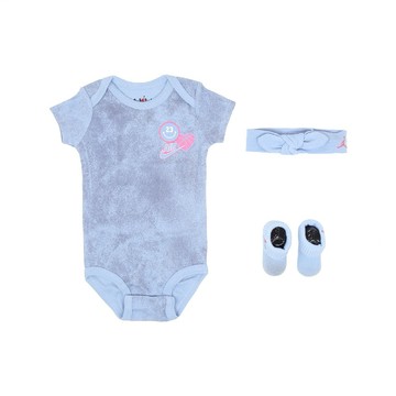 [ACS] Nike 包屁衣 Jordan Baby 藍 髮帶 襪子 連身衣 寶寶 禮盒 JD2543083NB-001