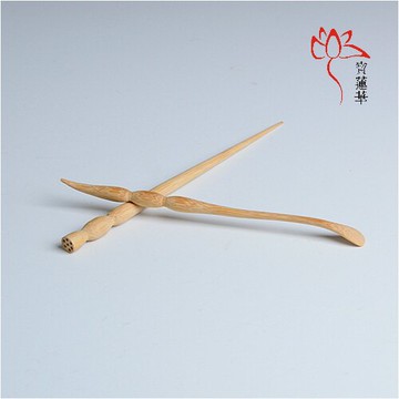 節節高竹制功夫茶具 茶針 茶勺 蓮藕兩件套 茶道六君子配件 零配
