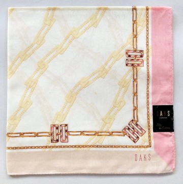 DAKS 復古圍巾 織紋絲棉 23 x 23 英吋