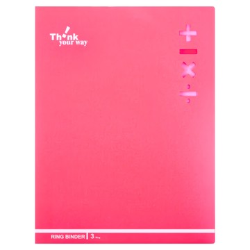 DaTaBanK 三田文具 A4 加減乘除 3孔資料夾  1英吋圓型夾  聚丙烯(P.P)材質  紅色  1組