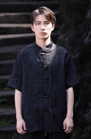 新中式復古 盤扣立領短袖襯衫