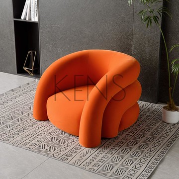 【KENS】沙發 沙發椅 弧形沙發客廳休息區異形創意奶油風美容院服裝店洽談會客接待