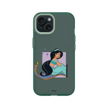 iPhone 15 Clear 憂墨綠 - 迪士尼-公主系列 Disney Princess - 公主專屬系列-阿拉丁 茉莉公主