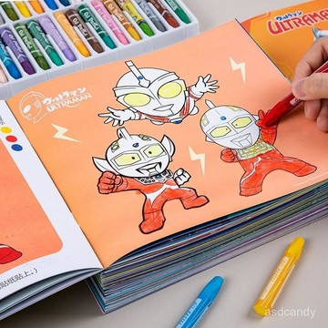 🔥臺灣-出貨🔥奧特曼畵畵本繪畵本3-6嵗幼兒園塗色繪本兒童塗鴉畵冊圖畵本00