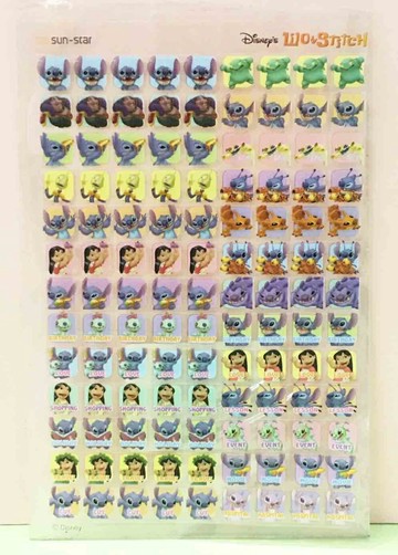 【震撼精品百貨】Stitch 星際寶貝史迪奇 貼紙-格子*14280 震撼日式精品百貨