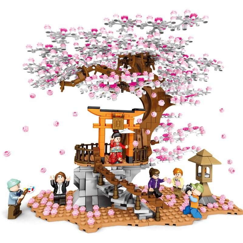 ブロック互換 レゴ 互換品 レゴ桜神社鳥居ライト付き 花見 A互換品