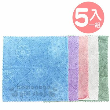 小禮堂 袋裝短絨彩色抹布組《5入.貓咪》30x30cm.毛巾