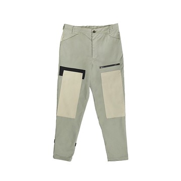 膝擋片工作褲 - 淺灰綠