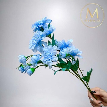以後都走花路吧🌷快速出貨【Floral M】居家花仙子芍藥湖水藍仿真花花材（1入組）