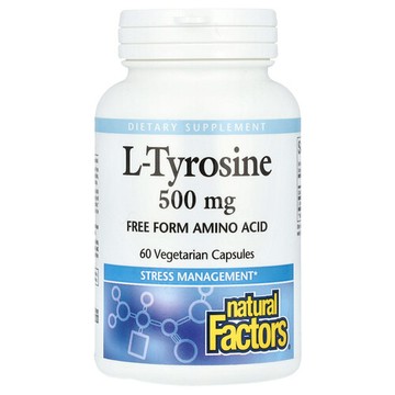 Natural Factors, L-酪胺酸，500 毫克，60 粒素食膠囊