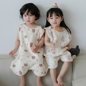 男女寶寶夏季輕薄紗布睡袋可愛卡通兒童分腿睡衣空調房防踢被批發鑫弘-萌寶童裝可開發票