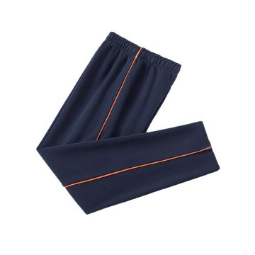 女童褲子男童運動褲兒童小學生校服褲子藏青色一道杠橙條冬季加絨