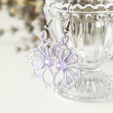 Tatting Lace 耳環【Wing】薰衣草紫