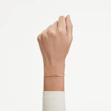 【Swarovski 施華洛世奇】Matrix 手鏈 (圓形切割 白色 18K 金飾面)(5753925)