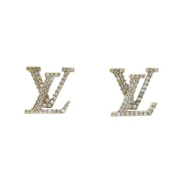 LOUIS VUITTON LV 路易威登 金色金屬 水晶 LV Iconic 耳環 M00609 【二手名牌BRAND OFF】
