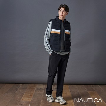 NAUTICA 男裝 彈性輕便休閒長褲-黑