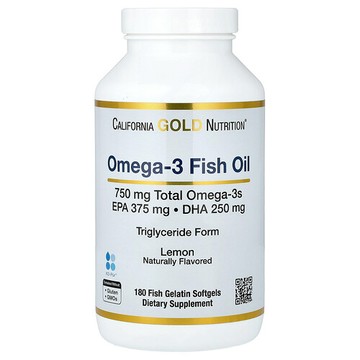 California Gold Nutrition, 挪威 Omega-3 魚油，天然檸檬味，180 粒軟膠囊