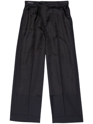 Balenciaga - logo-print tailored trousers - men - Cotton - XS - Black