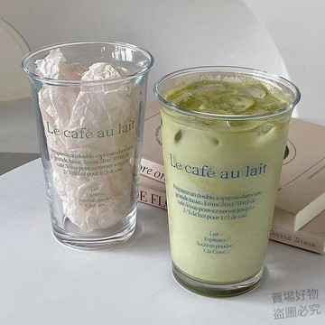 超高品質🔥耐高溫玻璃杯牛奶杯高顏值ins風透明杯子辦公室家用水杯帶字母杯2er8