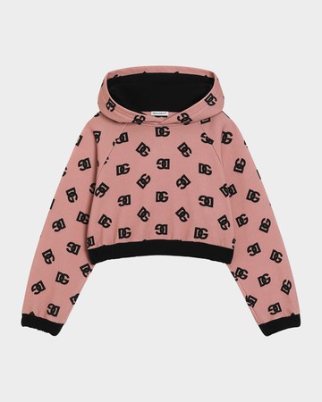 Girl's DG Logo-Print Hoodie, Size 8-14