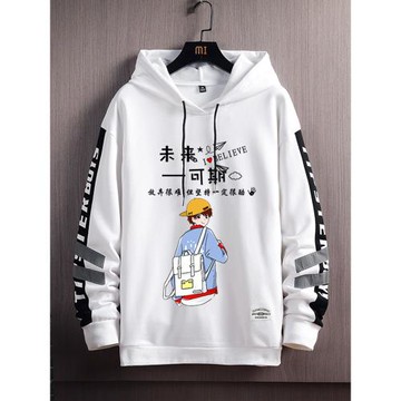 新款連帽衛衣男潮流秋冬季寬松學生加絨加厚休閑外套帽衫上衣長袖