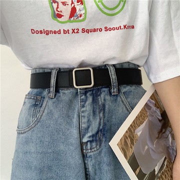 韓國復古暗扣皮帶女時尚休閑學生牛仔褲腰帶男潮ins風簡約百搭酷