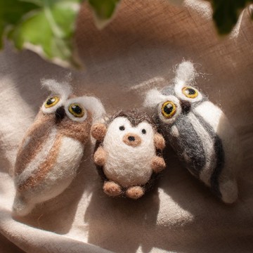 雞蛋動物園羊毛氈吊飾_共三款_公平貿易