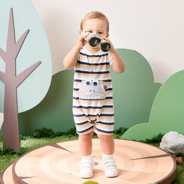 探險龍橫紋短袖兔裝