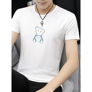莫代爾小熊t恤男士短袖2025新款潮牌潮流夏季冰絲冰感上衣服半袖