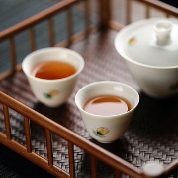 哲明 德化白瓷手工陶瓷茶杯大號喝茶品茗杯功夫茶杯家用單個手繪
