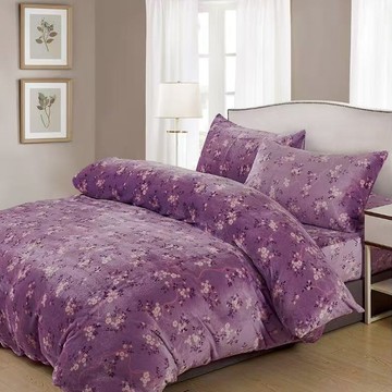 【Galatea葛拉蒂】法蘭絨冬季雙人特大床包四件組 花香情思