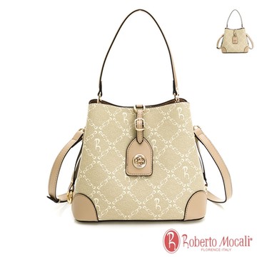 Roberto Mocali - 義大利諾貝兔芝士乳霜系列輕巧手提單肩斜背水桶包