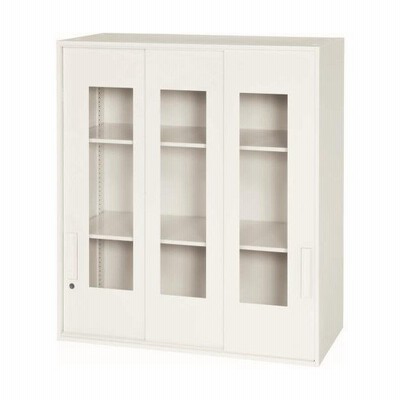 ※法人専用品※エスコ(esco) 900x400x1030mm 収納庫(3枚引き戸/アクリル戸 EA954DH-17