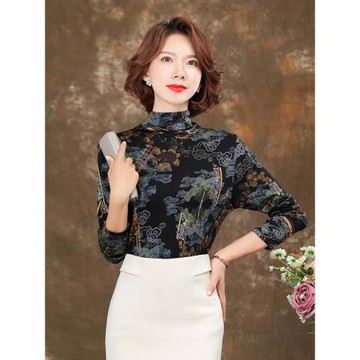 超細100純羊毛打底衫女澳毛內搭秋冬貴夫人洋氣針織衫長袖毛衣薄