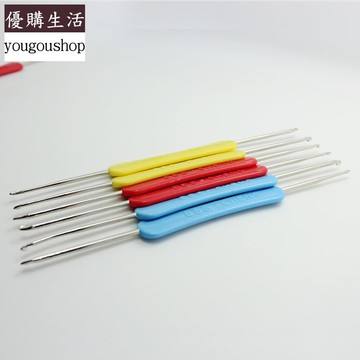 優購生活~三愛針織勾針套裝不銹鋼雙頭鉤針DIY手工編織工具毛線衫小鉤針可拆卸 萬能扣 延長扣 牛仔褲 釦子 伸縮式 可調節 免縫鈕扣 扣子 鈕扣