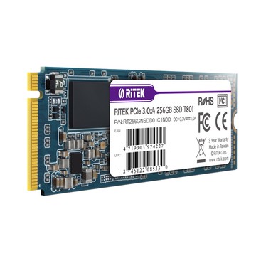 RiTEK 錸德 T801 256GB M2 2280/PCI-E-III SSD 固態硬碟 /個 4719303974975