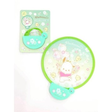 小禮堂 Sanrio 三麗鷗 帕恰狗 折疊扇附收納袋 (紫征服世界款)