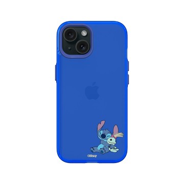 iPhone 15 Clear 激光藍 - 迪士尼-史迪奇 Disney Stitch - 史迪奇 - 迷你史迪奇與Scrump