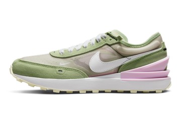 GS NIKE WAFFLE ONE ATHLEISURE CASUAL SPORTS SHOE GREEN PINK