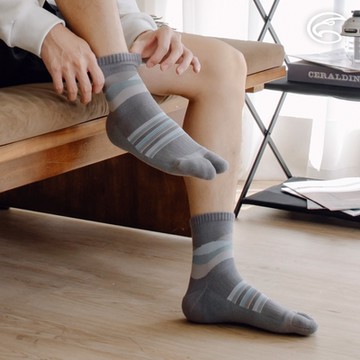 ADISI Coolmax 排汗兩趾襪 AS24128 中灰/鴨綠 (S-XL)