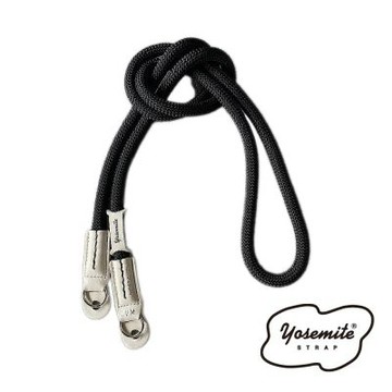 YOSEMITE CAMERA STRAP / BRESSON/登山繩材質/日本製/皮革掛環 (111公分/126公分) 布列松/黑色/橘色 公司貨