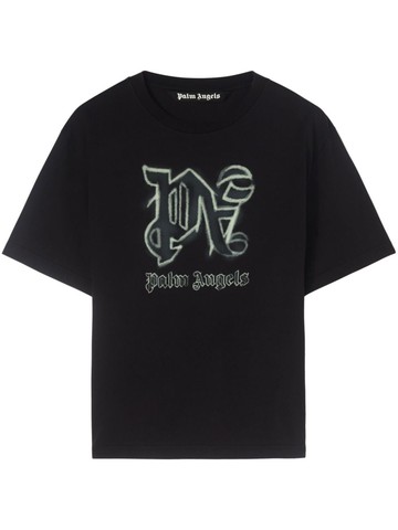 Palm Angels - Hyper monogram-print T-shirt - men - Cotton - XS - Black