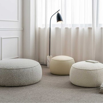 grado 發糕墩 Fagao Pouf  蒲團冥想墊沙發靠墊 - 0.6款-米白色/鯊魚矽膠皮