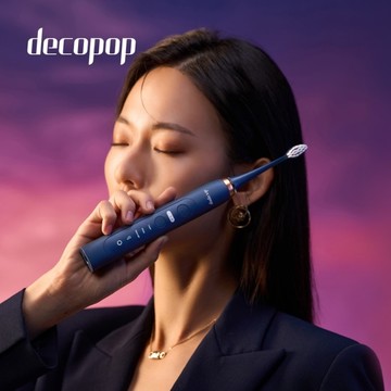 decopop極淨煥白音波電動牙刷DP-602(普魯士藍)送刷頭8支