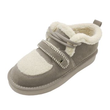 PLAYBOY 冬季戀歌絨毛拼接雪靴-PY1712灰棕