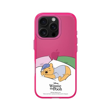 iPhone 16 Pro Clear 粉漾桃 - 迪士尼-小熊維尼 Disney Winnie The Pooh - 枕頭上的維尼
