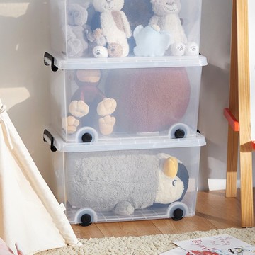 日本天馬 ROX系列透明滑輪整理箱-61L-3入